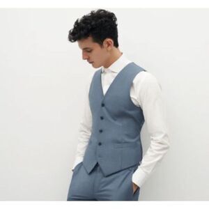 NWT Suit Shop Light Blue Vest Men's Dress Vest TGS 38 Tall